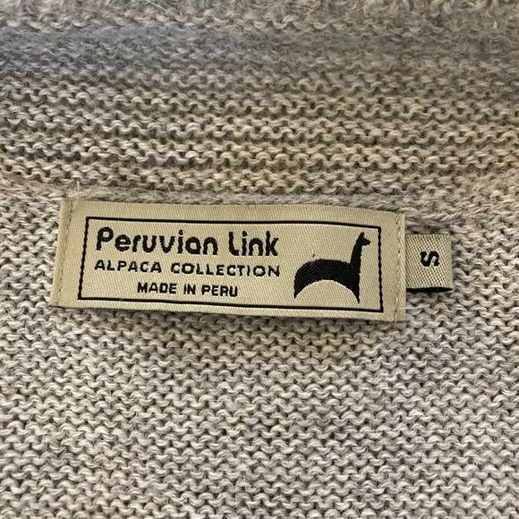 Peruvian Link Alpaca Collection Open Cardigan Sweater Womens Small Gray - Picture 5 of 8